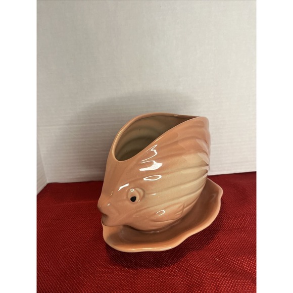 VTG Pink  Ceramic Fish Planter‎  With Plate  succulent plants, Flowers - Picture 1 of 6